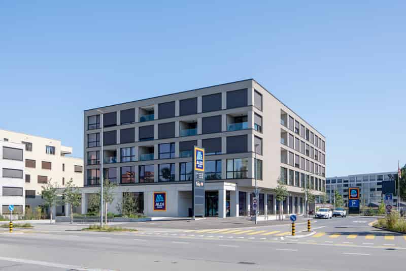 Ansicht Westfassade mit Aldi