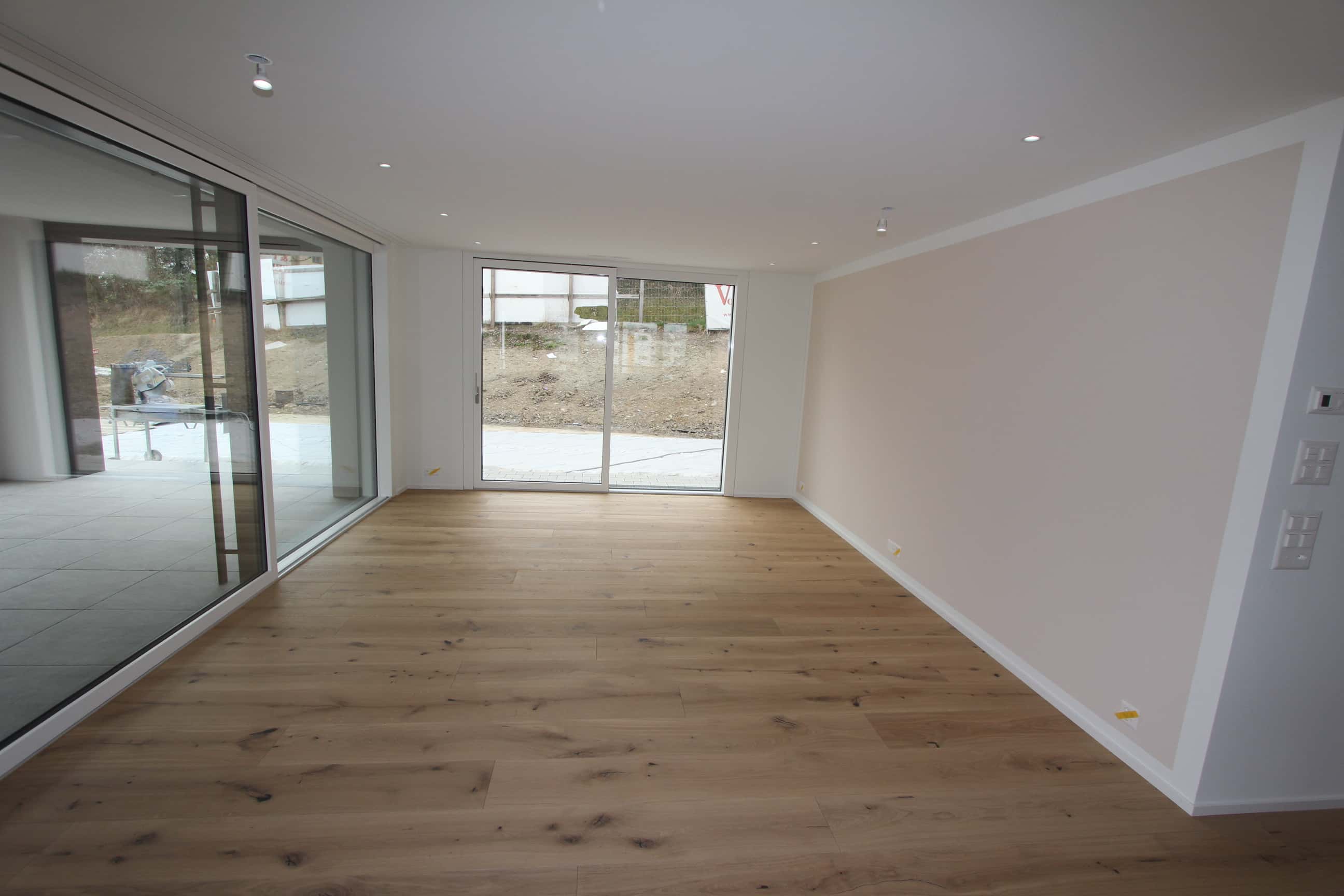 Wohn- und Essbereich mit Blick auf die Terrasse (Wohnung Erdgeschoss) ?